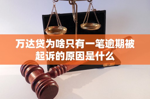 万达贷为啥只有一笔逾期被起诉的原因是什么