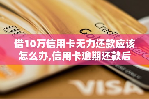 借10万信用卡无力还款应该怎么办,信用卡逾期还款后果及解决方法