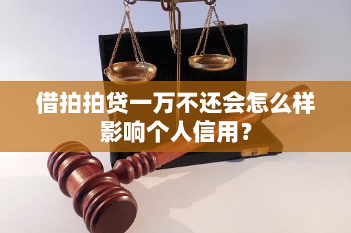 借拍拍贷一万不还会怎么样影响个人信用？