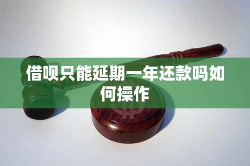 借呗只能延期一年还款吗如何操作