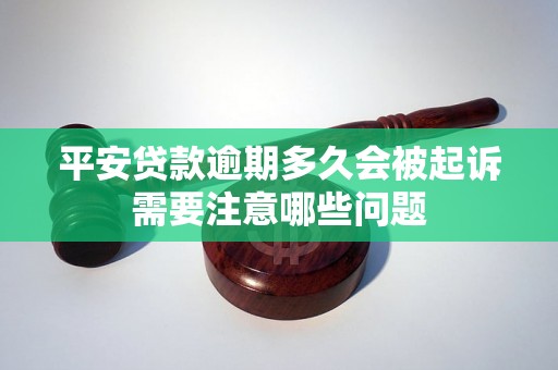 平安贷款逾期多久会被起诉需要注意哪些问题