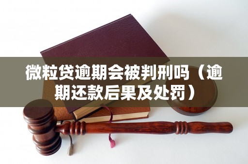 微粒贷逾期会被判刑吗（逾期还款后果及处罚）