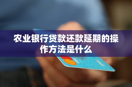 农业银行贷款还款延期的操作方法是什么