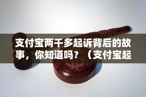 支付宝两千多起诉背后的故事，你知道吗？（支付宝起诉案例解析）