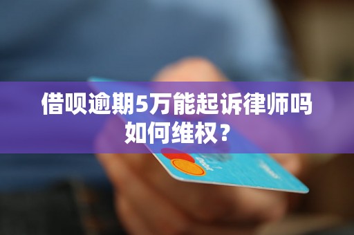 借呗逾期5万能起诉律师吗如何维权？