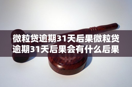 微粒贷逾期31天后果微粒贷逾期31天后果会有什么后果