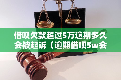 借呗欠款超过5万逾期多久会被起诉（逾期借呗5w会发生什么）