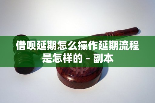 借呗延期怎么操作延期流程是怎样的 - 副本