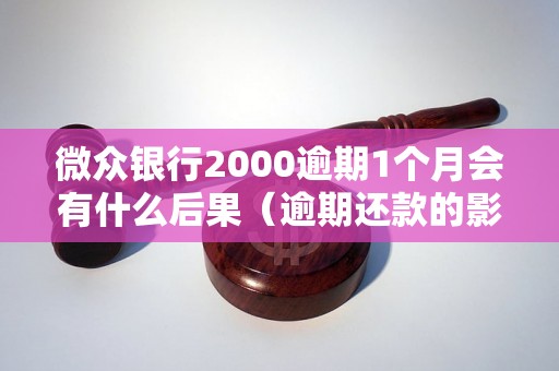 微众银行2000逾期1个月会有什么后果（逾期还款的影响和处理方法）