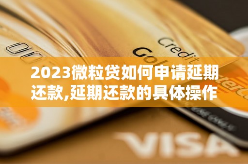 2023微粒贷如何申请延期还款,延期还款的具体操作流程