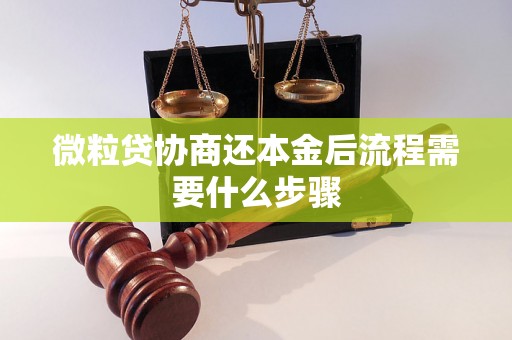 微粒贷协商还本金后流程需要什么步骤