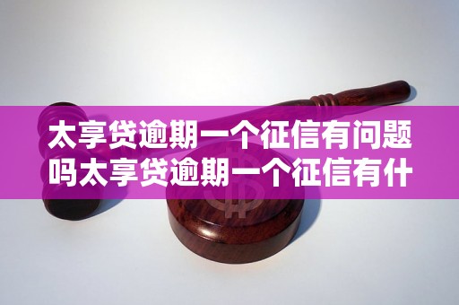 太享贷逾期一个征信有问题吗太享贷逾期一个征信有什么影响