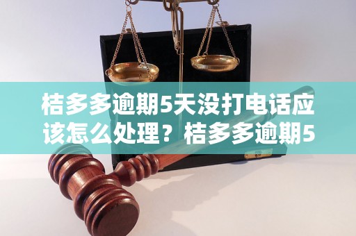 桔多多逾期5天没打电话应该怎么处理？桔多多逾期5天不联系怎么办？