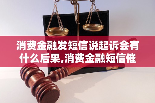 消费金融发短信说起诉会有什么后果,消费金融短信催收可以起诉吗