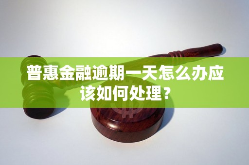 普惠金融逾期一天怎么办应该如何处理？