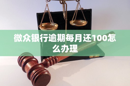 微众银行逾期每月还100怎么办理