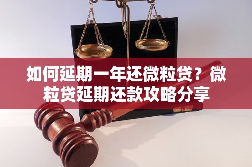 如何延期一年还微粒贷？微粒贷延期还款攻略分享