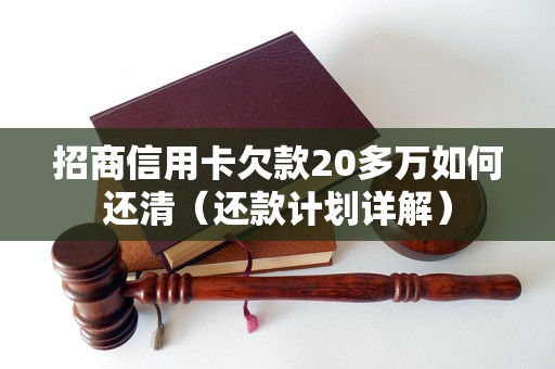 招商信用卡欠款20多万如何还清（还款计划详解）