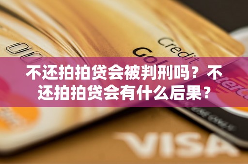 不还拍拍贷会被判刑吗？不还拍拍贷会有什么后果？