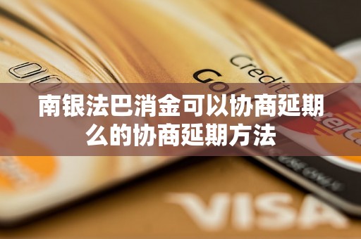 南银法巴消金可以协商延期么的协商延期方法