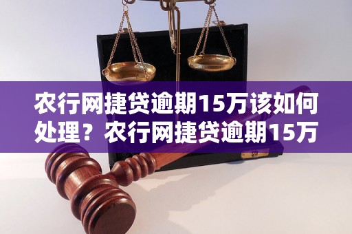 农行网捷贷逾期15万该如何处理？农行网捷贷逾期15万会有什么后果？农行网捷贷逾期15万如何解决？