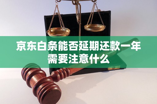 京东白条能否延期还款一年需要注意什么