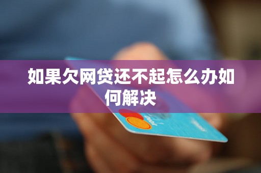 如果欠网贷还不起怎么办如何解决