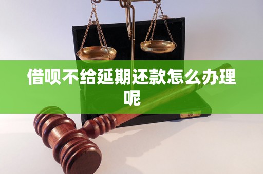 借呗不给延期还款怎么办理呢