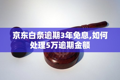 京东白条逾期3年免息,如何处理5万逾期金额