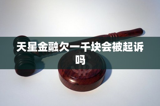 天星金融欠一千块会被起诉吗