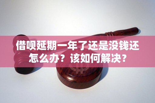 借呗延期一年了还是没钱还怎么办？该如何解决？