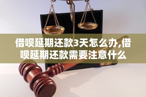 借呗延期还款3天怎么办,借呗延期还款需要注意什么