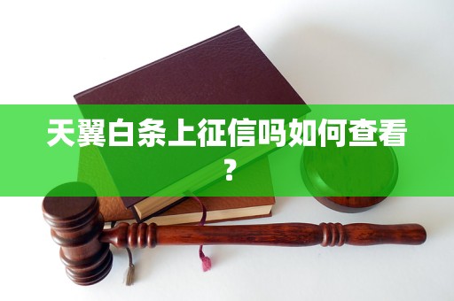 天翼白条上征信吗如何查看？