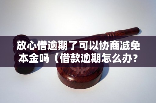 放心借逾期了可以协商减免本金吗（借款逾期怎么办？减免本金的具体流程）