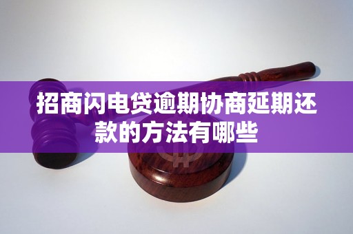 招商闪电贷逾期协商延期还款的方法有哪些