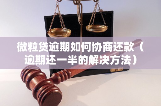 微粒贷逾期如何协商还款（逾期还一半的解决方法）