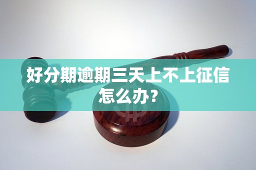 好分期逾期三天上不上征信怎么办？