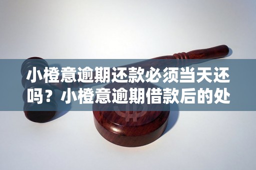 小橙意逾期还款必须当天还吗？小橙意逾期借款后的处理方式