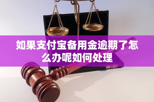 如果支付宝备用金逾期了怎么办呢如何处理