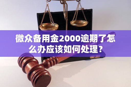 微众备用金2000逾期了怎么办应该如何处理？