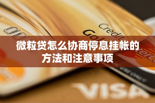 微粒贷怎么协商停息挂帐的方法和注意事项