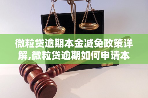 微粒贷逾期本金减免政策详解,微粒贷逾期如何申请本金减免