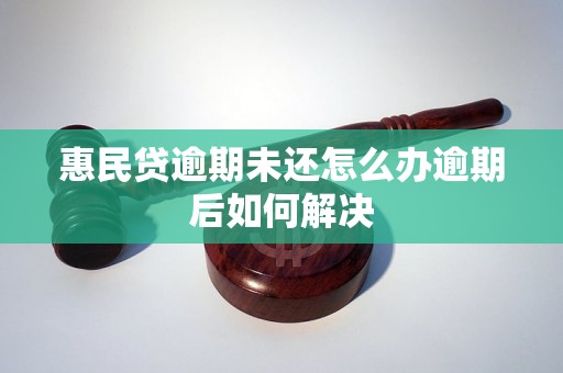 惠民贷逾期未还怎么办逾期后如何解决