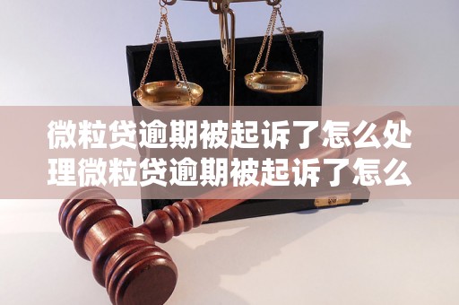 微粒贷逾期被起诉了怎么处理微粒贷逾期被起诉了怎么应对