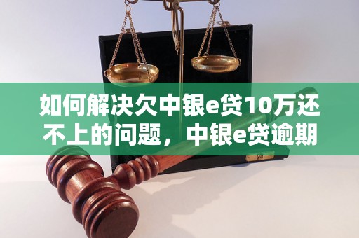 如何解决欠中银e贷10万还不上的问题，中银e贷逾期后果严重吗