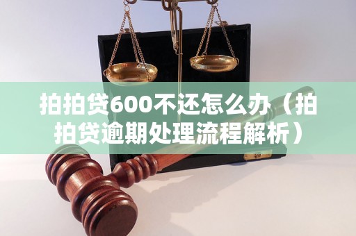 拍拍贷600不还怎么办（拍拍贷逾期处理流程解析）