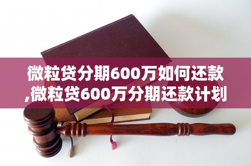 微粒贷分期600万如何还款,微粒贷600万分期还款计划