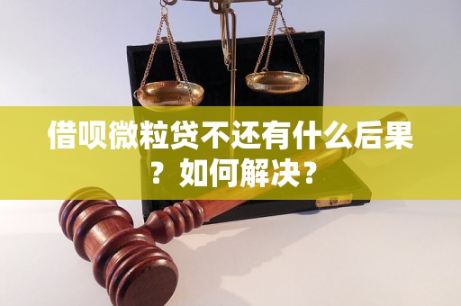 借呗微粒贷不还有什么后果？如何解决？