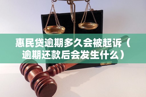 惠民贷逾期多久会被起诉（逾期还款后会发生什么）