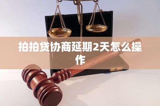 拍拍贷协商延期2天怎么操作